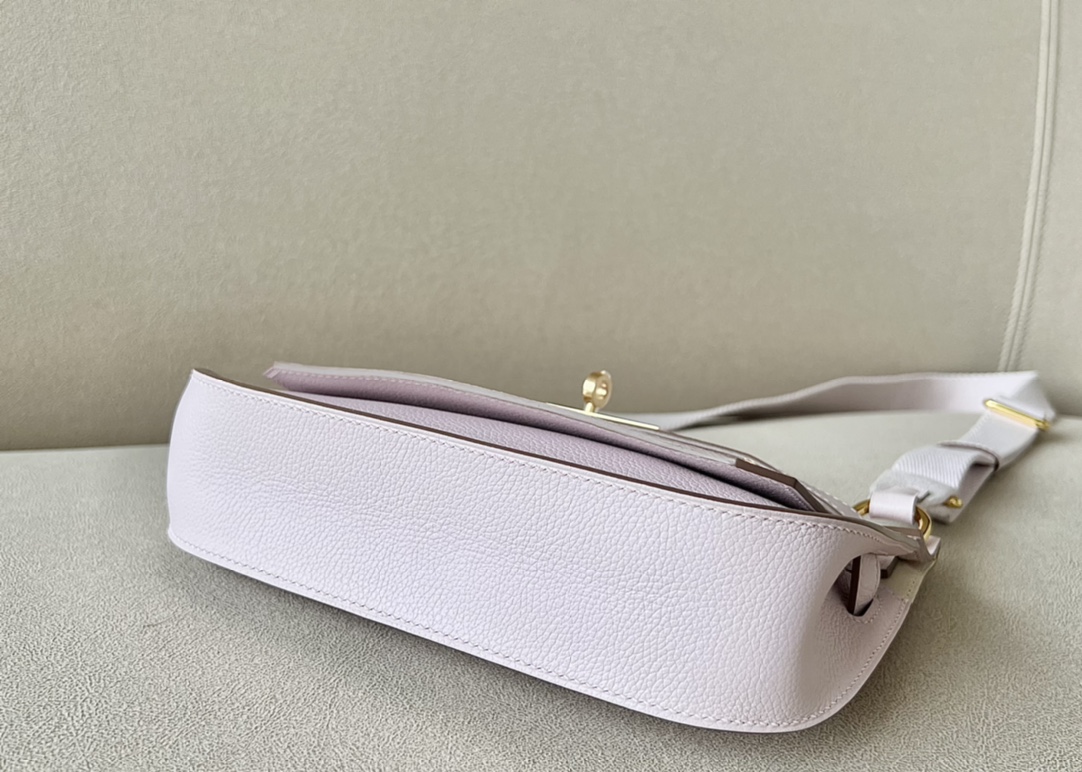 Hermes Jypsiere Mini Shoulder Bag In White Clemence Leather